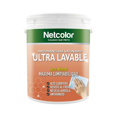 Látex Ultra Lavable Satinado Netcolor x 4 Lt