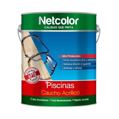 Caucho Acrílico para piletas Netcolor 1 Lt