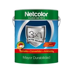 Netcolor Esmalte Sintético 3x1 Negro 0.500 Lt